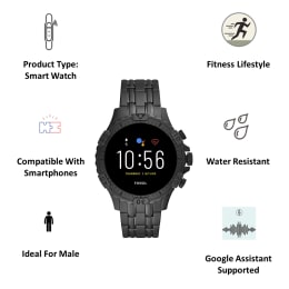 fossil garrett hr black